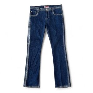 Vintage 90s y2k Low Rise Sparkly Glitter Painted Bootcut Jeans Size 9